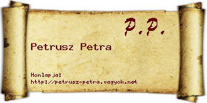 Petrusz Petra névjegykártya